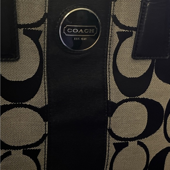 Beautiful Pre Loved Coach Black and Gray Handbag F13533 - Picture 3 of 11